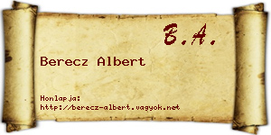Berecz Albert névjegykártya