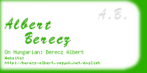 albert berecz business card